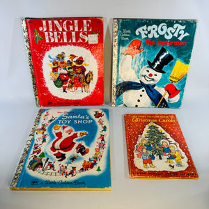 Vintage Christmas Children’s Book Bundle — Jingle Bells, Frosty the Snow Man, Santa’s Toy Shop & My First Picture Book of Christmas Carols — Little Golden Books + Rand McNally | Holiday Picture Books, Children’s Christmas Picture Books / Holiday Stories