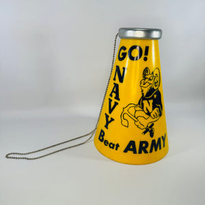 Vintage Navy Megaphone Go Navy Beat Army Bill the Goat Yell A Phone College Football Noisemaker
