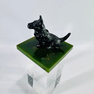 Vintage Hershey Cast Iron Scottie Dog Pen Holder Green Phenolic Base Derby Connecticut Desk Accessory