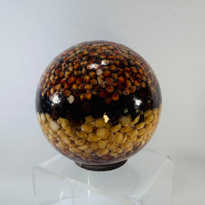 Vintage Lucite Seed Paperweight Sphere, Mid Century Farm Seed Ball, Acrylic Bean Ball Desk Decor, Resin Agricultural Display