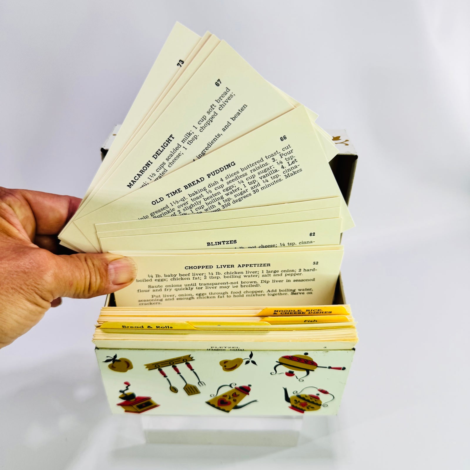 Vintage Ohio Art Metal Recipe Box with Recipe Cards, Mid Century Kitchen Recipe Organizer, Mt Pleasant Michigan Auxiliary Recipes