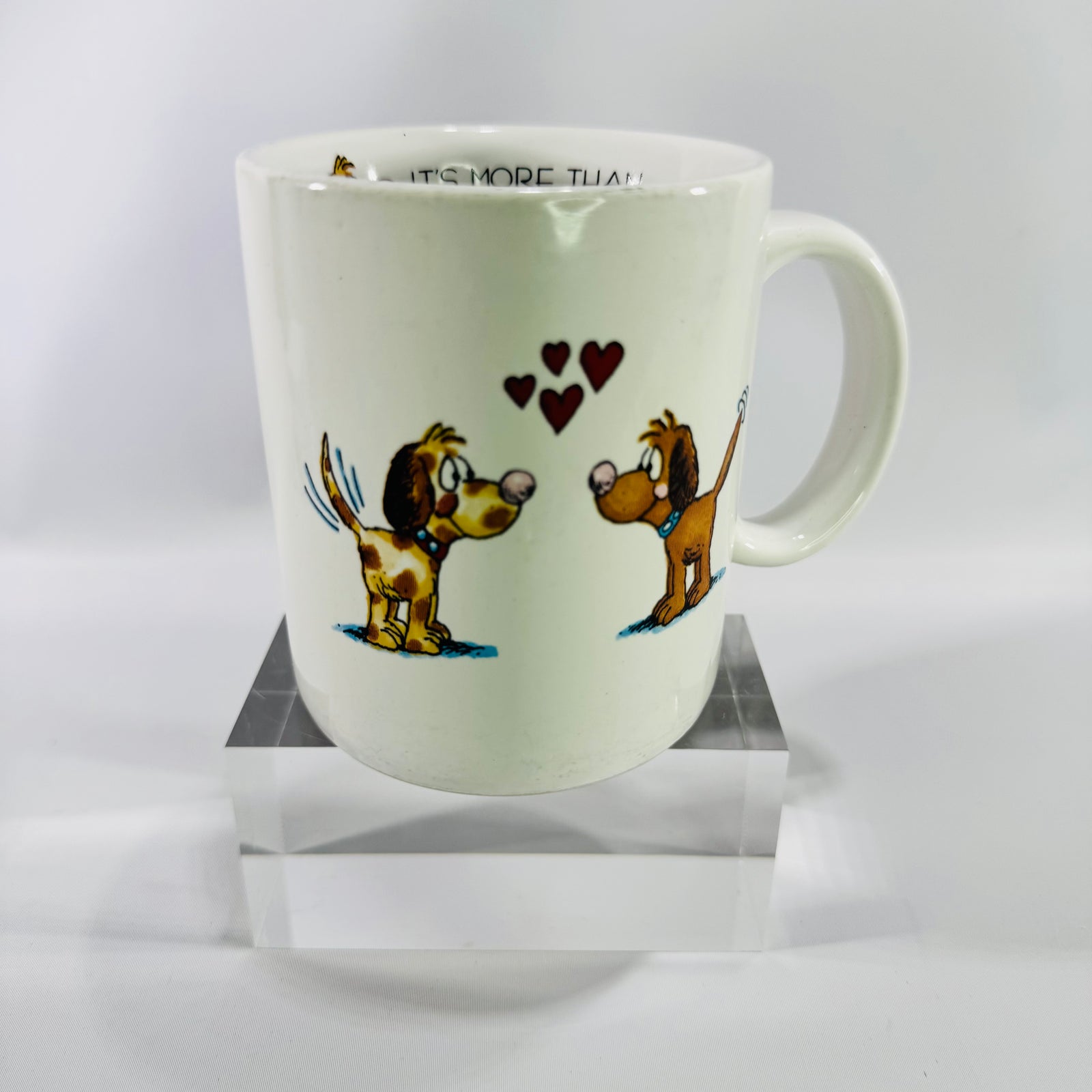 Vintage Papel Puppy Love Coffee Mug, Vagabond Creations Dog Lover Ceramic Mug Made in Japan, It's More Than Puppy Love Cup