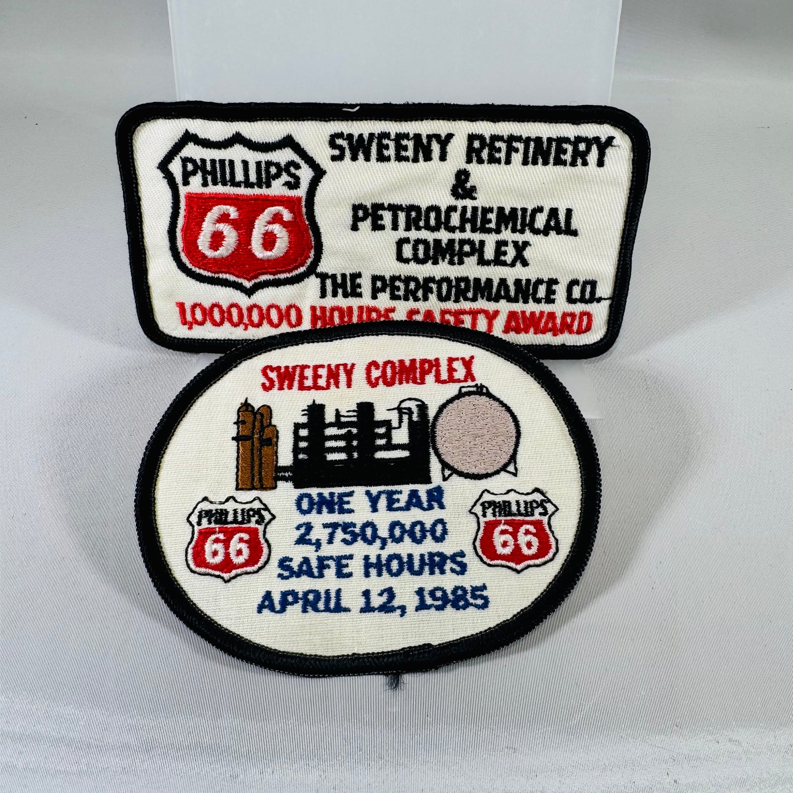 Vintage Phillips 66 Sweeny Complex Safety Award Patch Bundle, 1985 Set