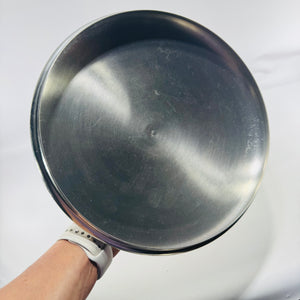 Vintage Revere Ware 10 Inch Replacement Lid Stainless Steel Domed Cover with Black Knob