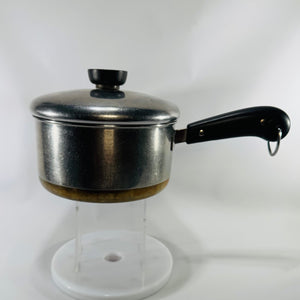 Vintage Revere Ware 1 Qt Saucepan w Lid | Pre-1968 Double Circle Copper Bottom