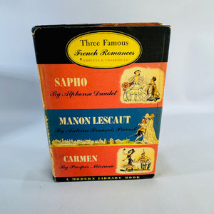 Three Famous French Romances Modern Library No. 85 Hardcover with Dust Jacket Sapho Manon Lescaut Carmen