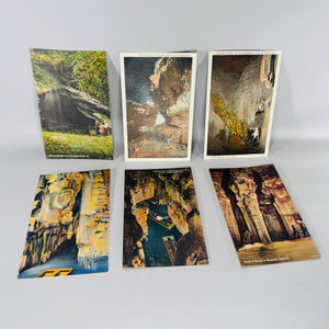 Vintage Travel Ephemera — Mammoth Cave Kentucky Linen Postcard Set (Linen Era) — Curt Teich “C.T. American Art” | 6 Scenic Views, Travel Ephemera
