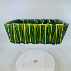 Vintage UPCO USA 276 Green Drip Glaze Planter, Mid Century Modern Ungemach Pottery Rectangle Planter, 7x5 Ceramic Succulent Pot