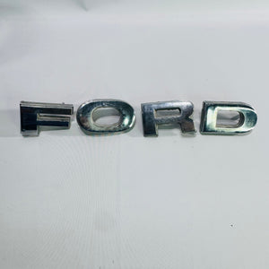 Vintage Ford Hood Letters Set of 4 Chrome FORD Emblems with Mounting Studs 1970s Original Automotive Trim