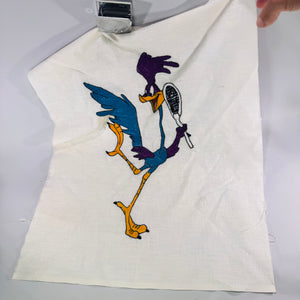 Vintage Road Runner Tennis Chenille Wall Hanging Looney Tunes Fabric Panel