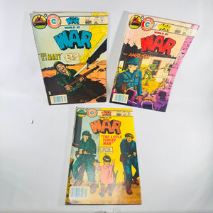 War #24 #37 #38 Charlton Comics 1980 to 1983 Bronze Age Comic Book Lot of 3