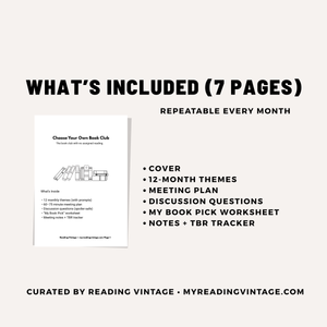 Choose Your Own Book Club Printable PDF Download | 12 Monthly Themes, Agenda, Questions & Worksheets
