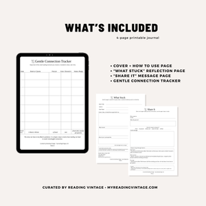 Mindful Sharing Journal Printable | 4-Page Reading Reflection PDF