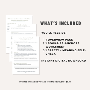 Child’s Room Edit: Books as Anchors + What Belongs PDF Printable