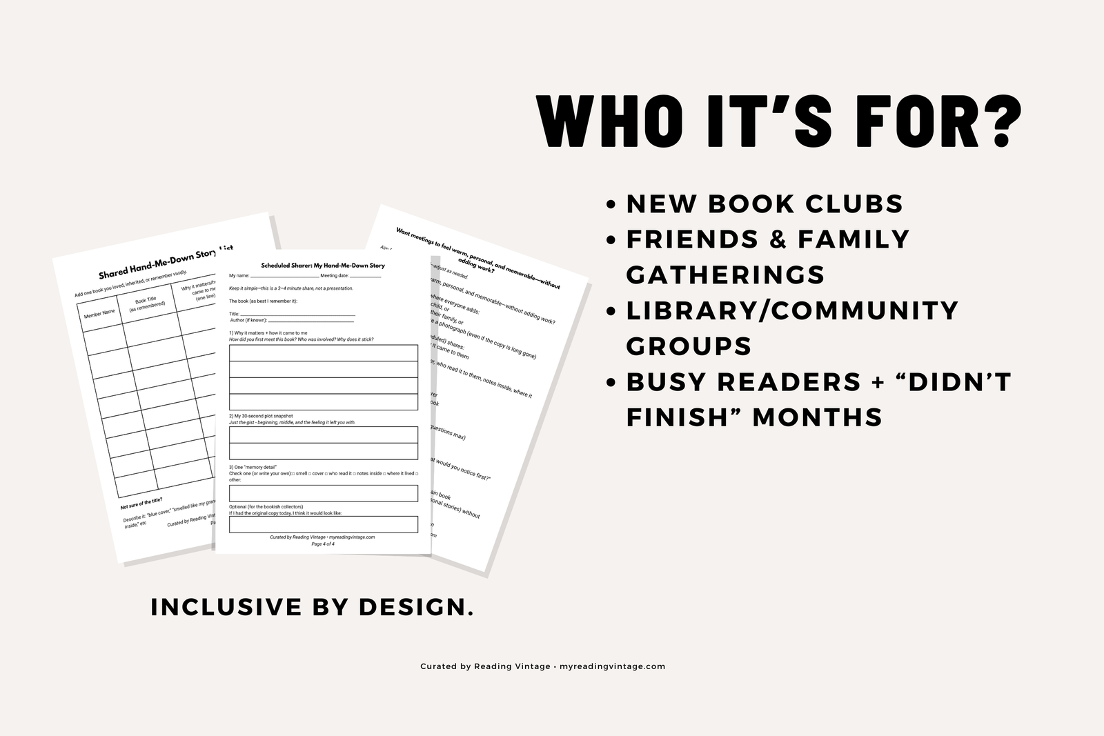 The Hand-Me-Down Story List | 10-Minute Book Club Tradition (Printable PDF)