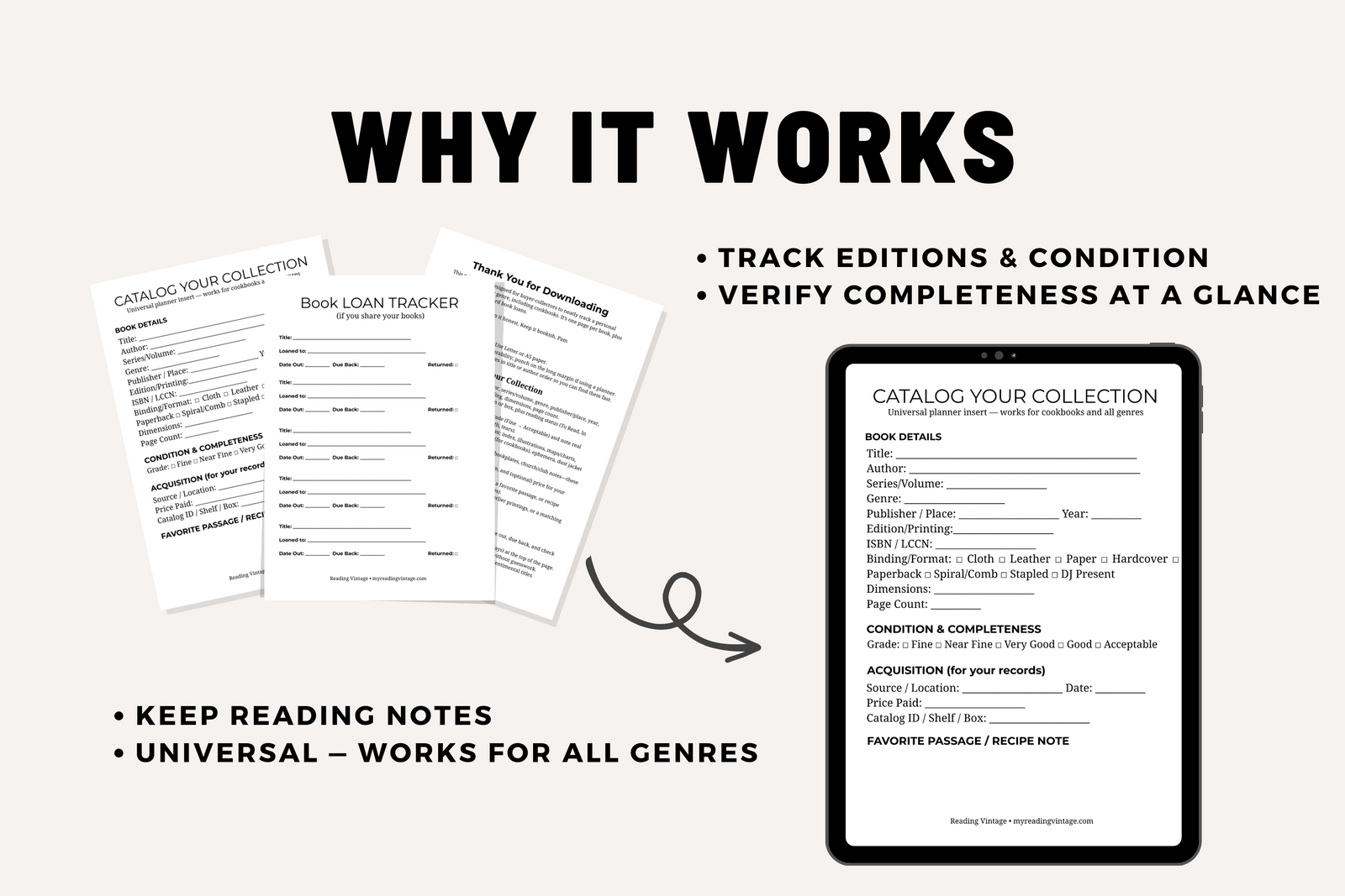 Catalog Your Collection + Loan Tracker — Printable PDF (Letter Goodnotes-Ready)