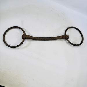 Antique Wrought Iron Loose Ring Snaffle Bit Mullen Mouth Horse Tack Hand Forged Farm Equestrian Harness 12 Inch