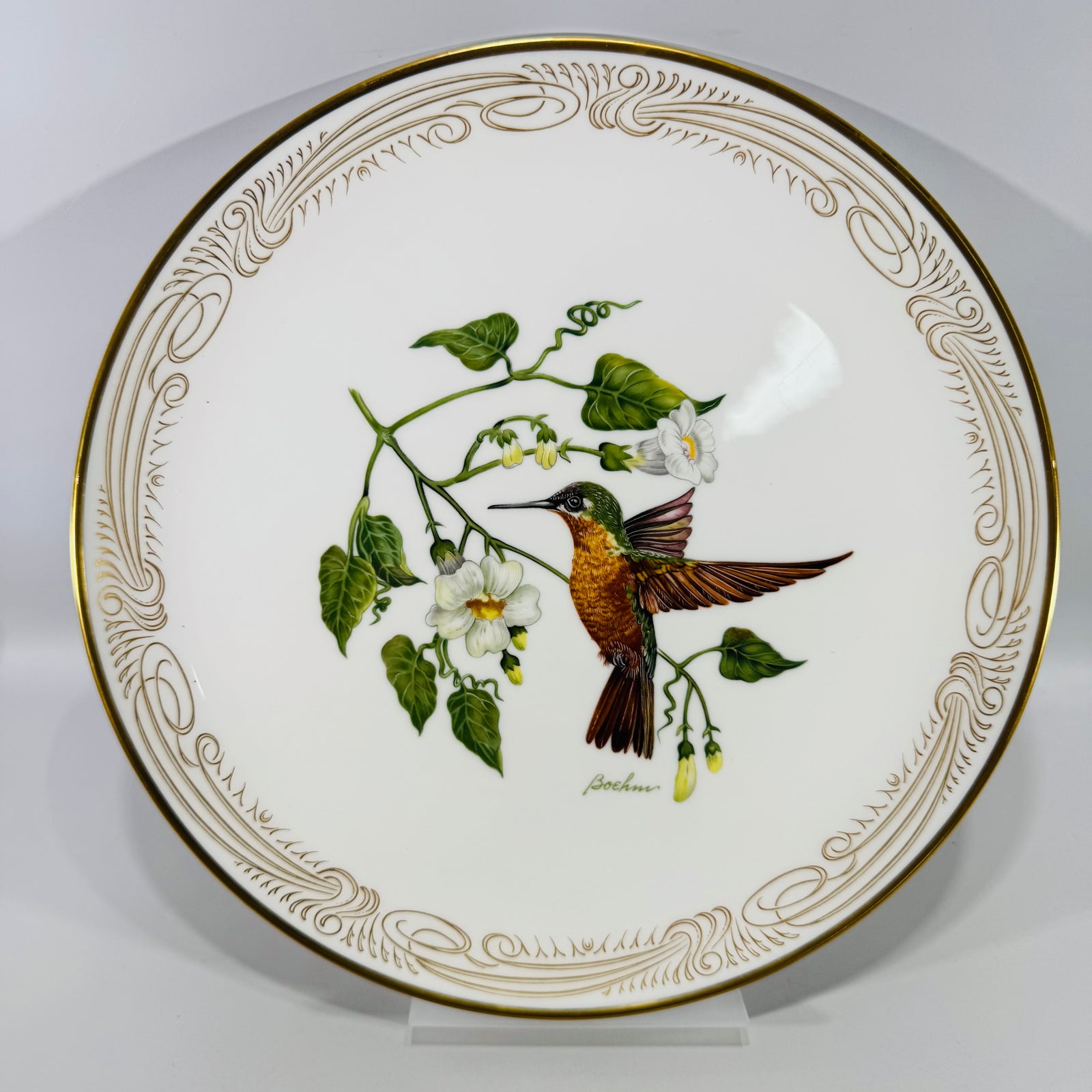 Edward Marshall Boehm Brazilian Ruby Hummingbird Collector Plate