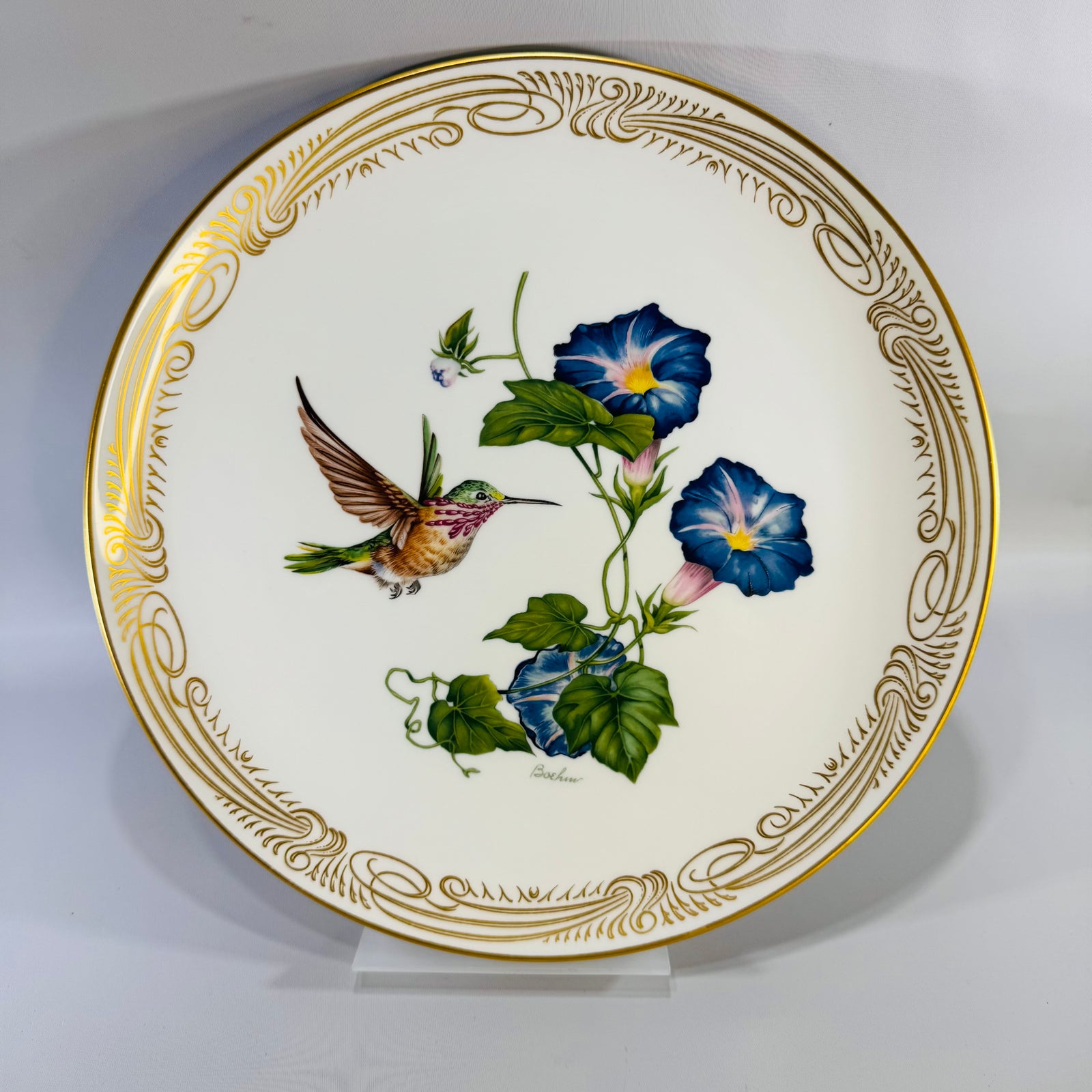 Boehm Calliope Hummingbird Collector Plate | Vintage Bone China Bird Plate