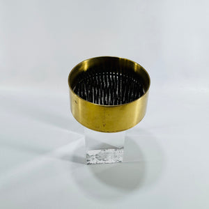 Mid Century Brass Ikebana Kenzan Flower Frog Bowl 1950s to 1970s