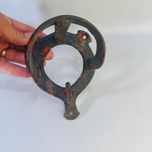 Antique Cast Iron Horse Bridle Holder Stable Bracket English Tack Room Hook