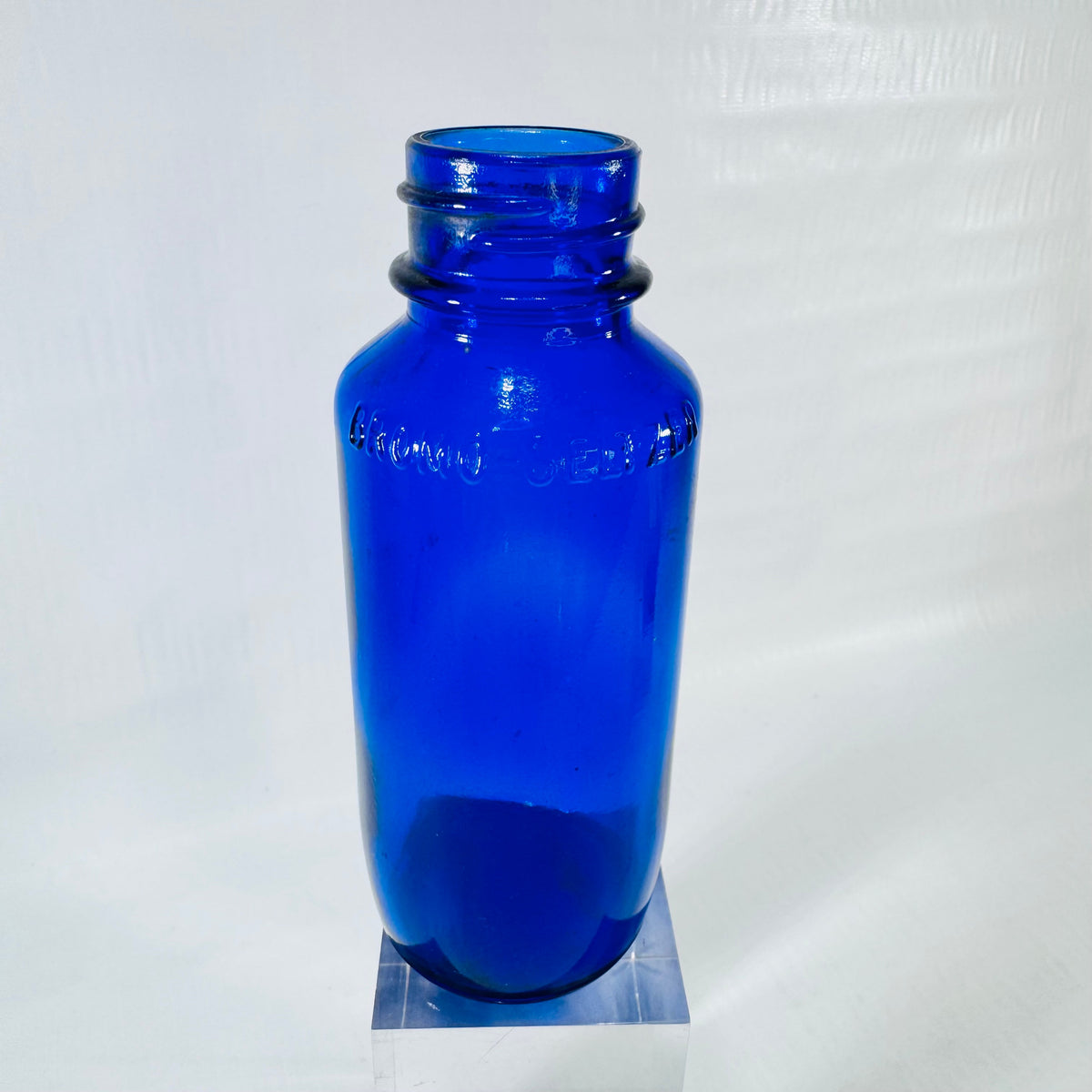 Vintage Bromo-Seltzer cobalt blue glass bottle, view 1 of 6