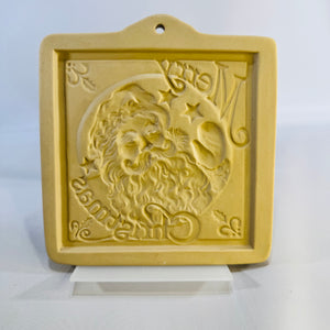 Brown Bag Cookie Art Santa Claus Merry Christmas Stoneware Cookie Mold Hill Design 1996