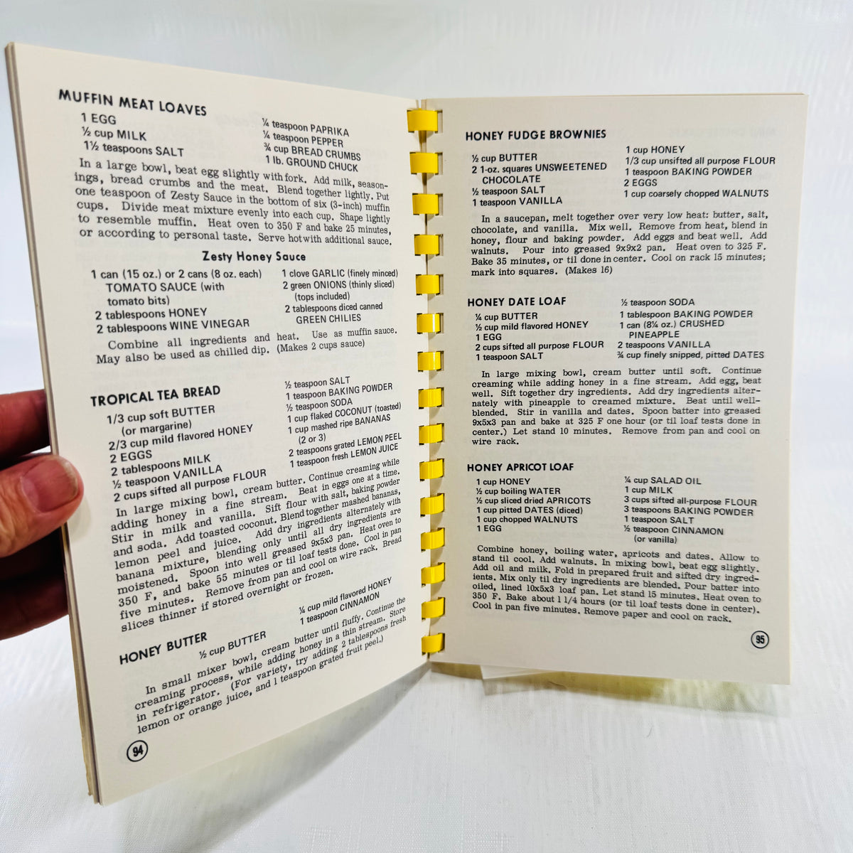 Honey recipe pages 94 and 95 with Honey Fudge Brownies instructions