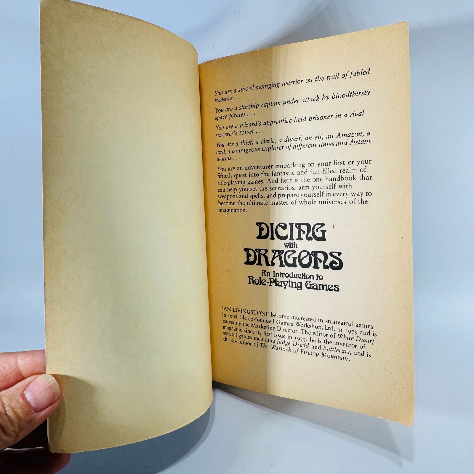 Dicing with Dragons Role-Playing Games Guide Book (1983), Ian Livingstone | First Plume Printing, Fantasy Gaming Nonfiction