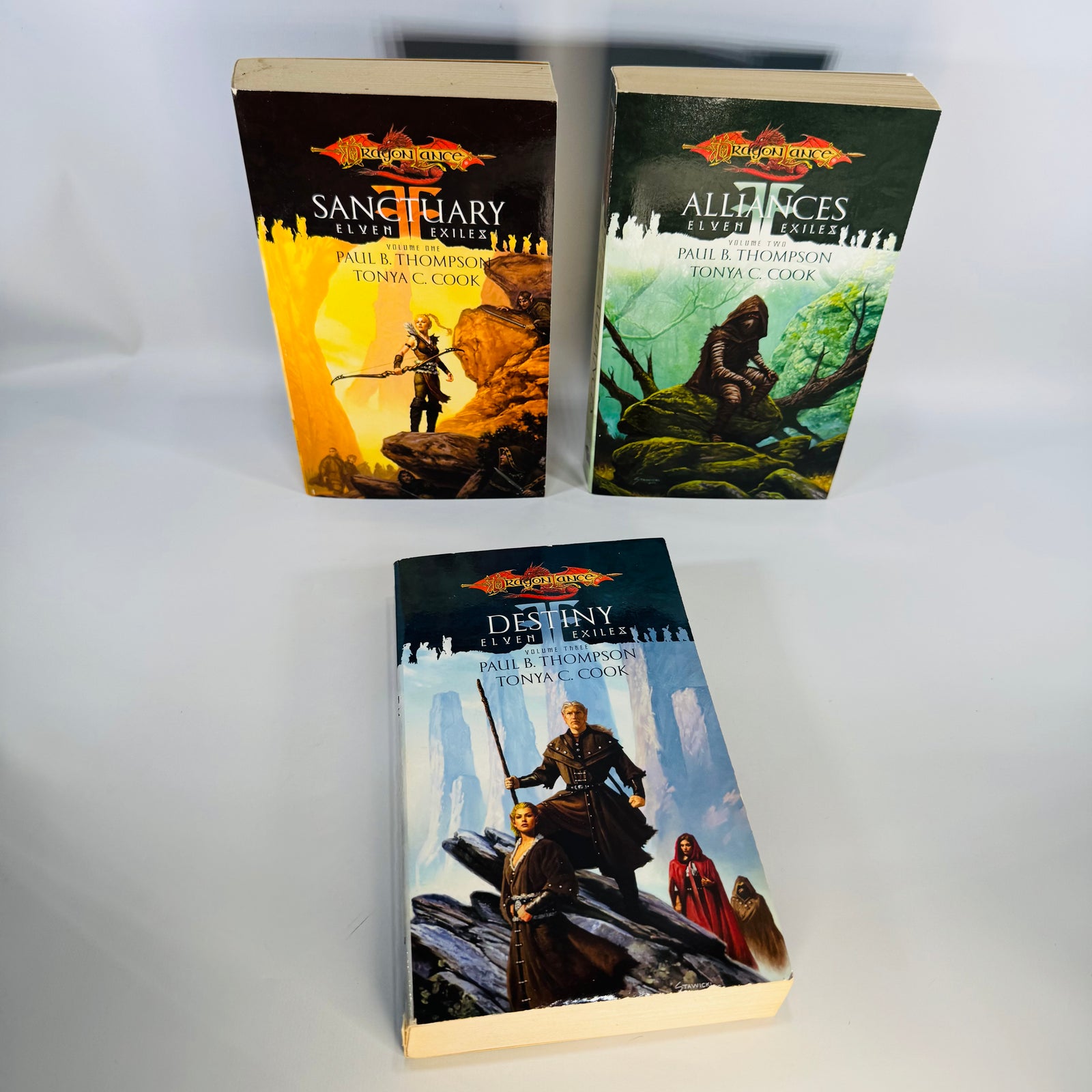 Dragonlance Elven Exiles Trilogy Paperback Set by Paul B. Thompson and Tonya C. Cook