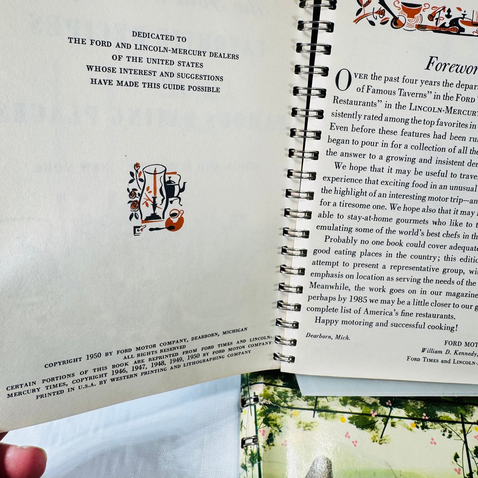 Dedication and foreword pages with 1950 Ford Motor Company copyright