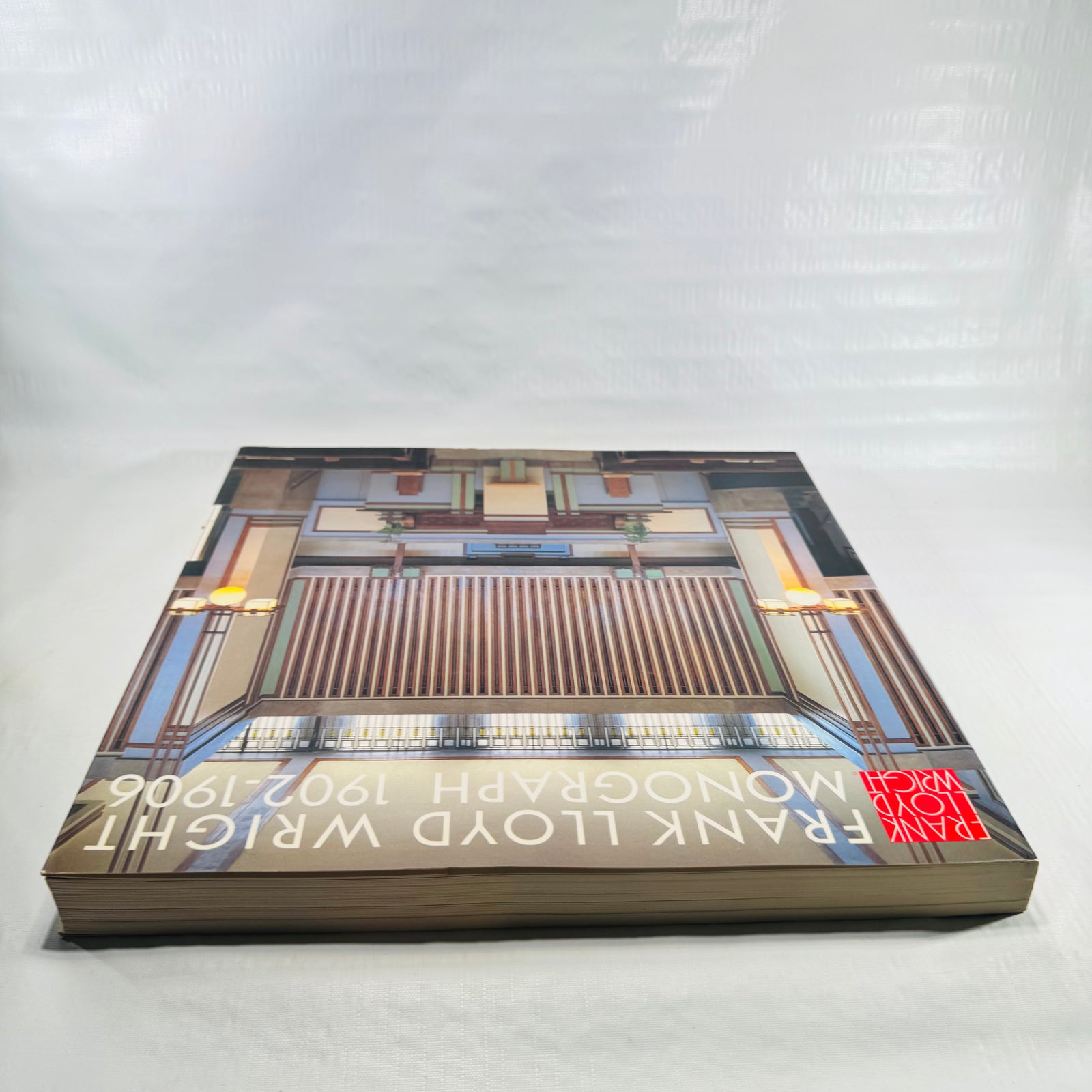Angled front cover view of the 12 inch Frank Lloyd Wright Monograph Volume 2
