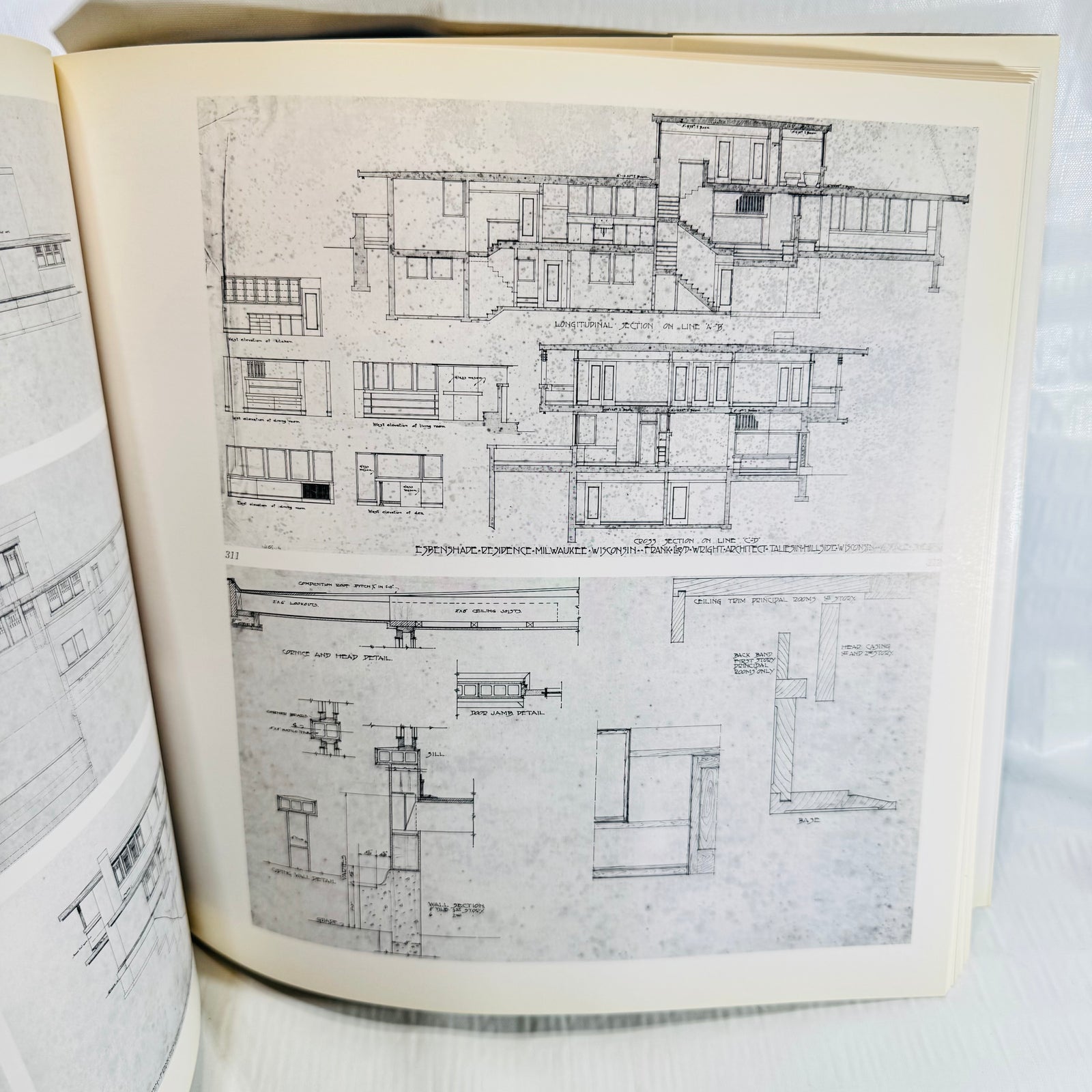 Frank Lloyd Wright architectural plans and elevations full page