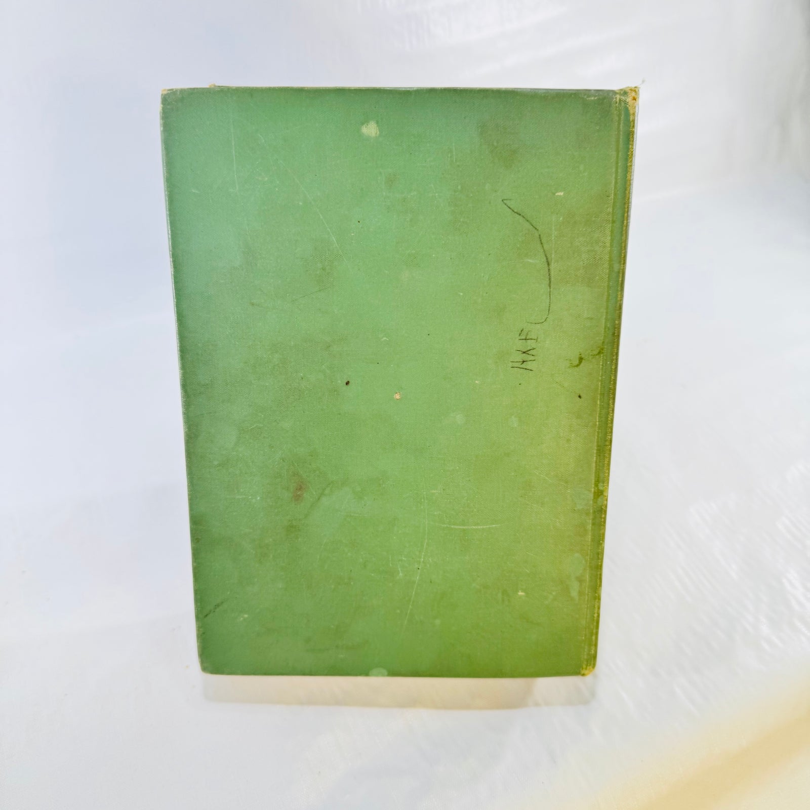 Back cover of Harper's Electricity Book for Boys showing wear and stains