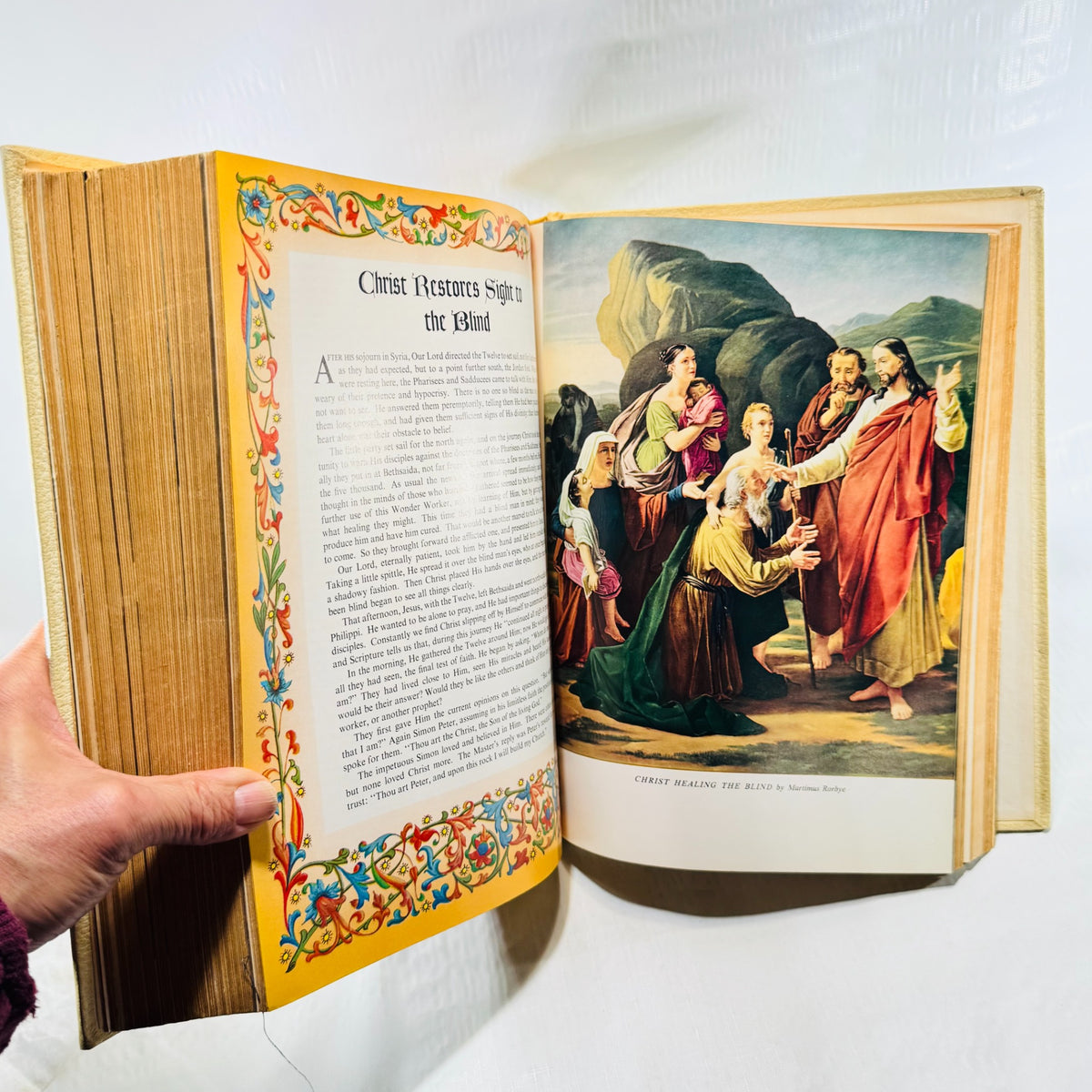1961 Catholic Life Holy Bible christ heals blind illustration