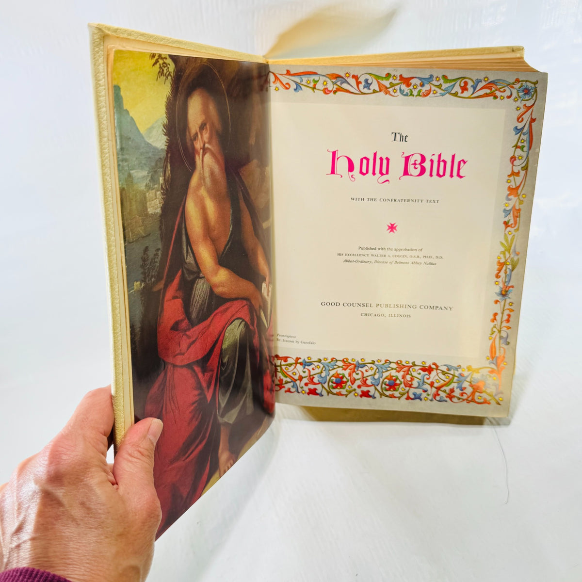 1961 Catholic Life Holy Bible illustrated title page