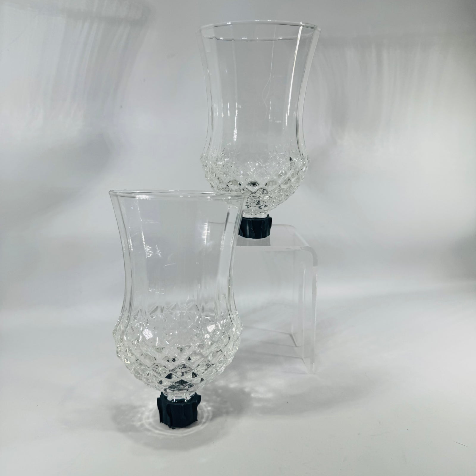 HomCo Peg Votive Candle Holder Cups Set of 2 Clear Glass Inserts
