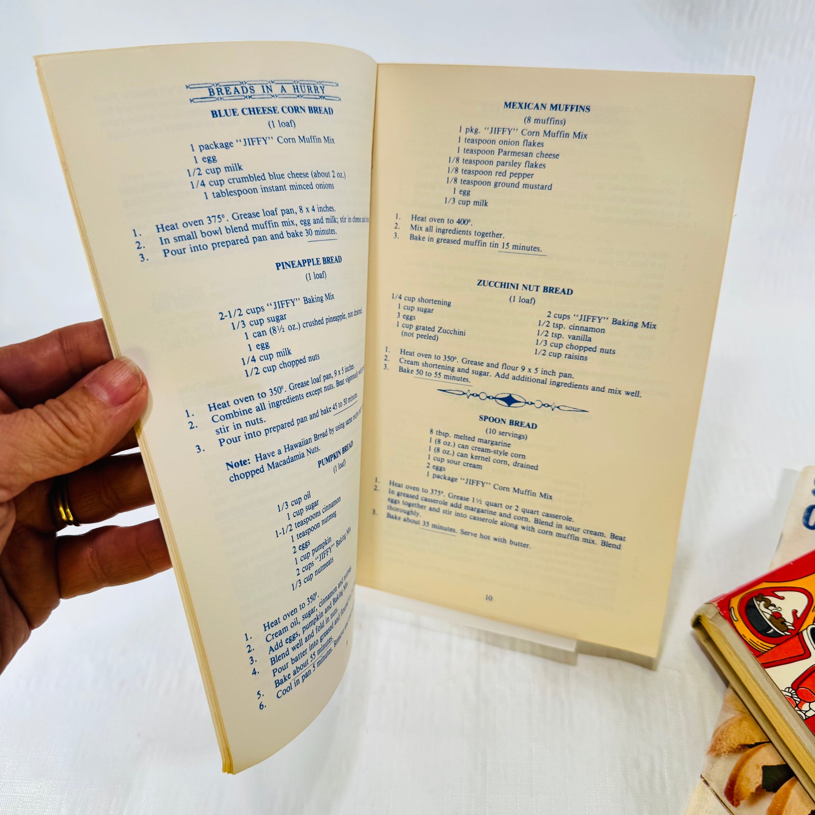 Breads in a Hurry page with Blue Cheese Corn Bread and Pumpkin Bread recipes