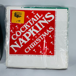 Vintage Wild Birds Unlimited Christmas Cocktail Napkins Set of 2 – Cardinals & Chickadees, Sealed 5x5 Retro Holiday Table Décor Made in USA