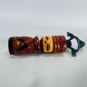 Vintage Hokkaido Kokeshi Bottle Opener • Hand-Carved Wood Japanese Souvenir • 7x1.5" Folk Art Barware Decor • Mid-Century Collectible Gift