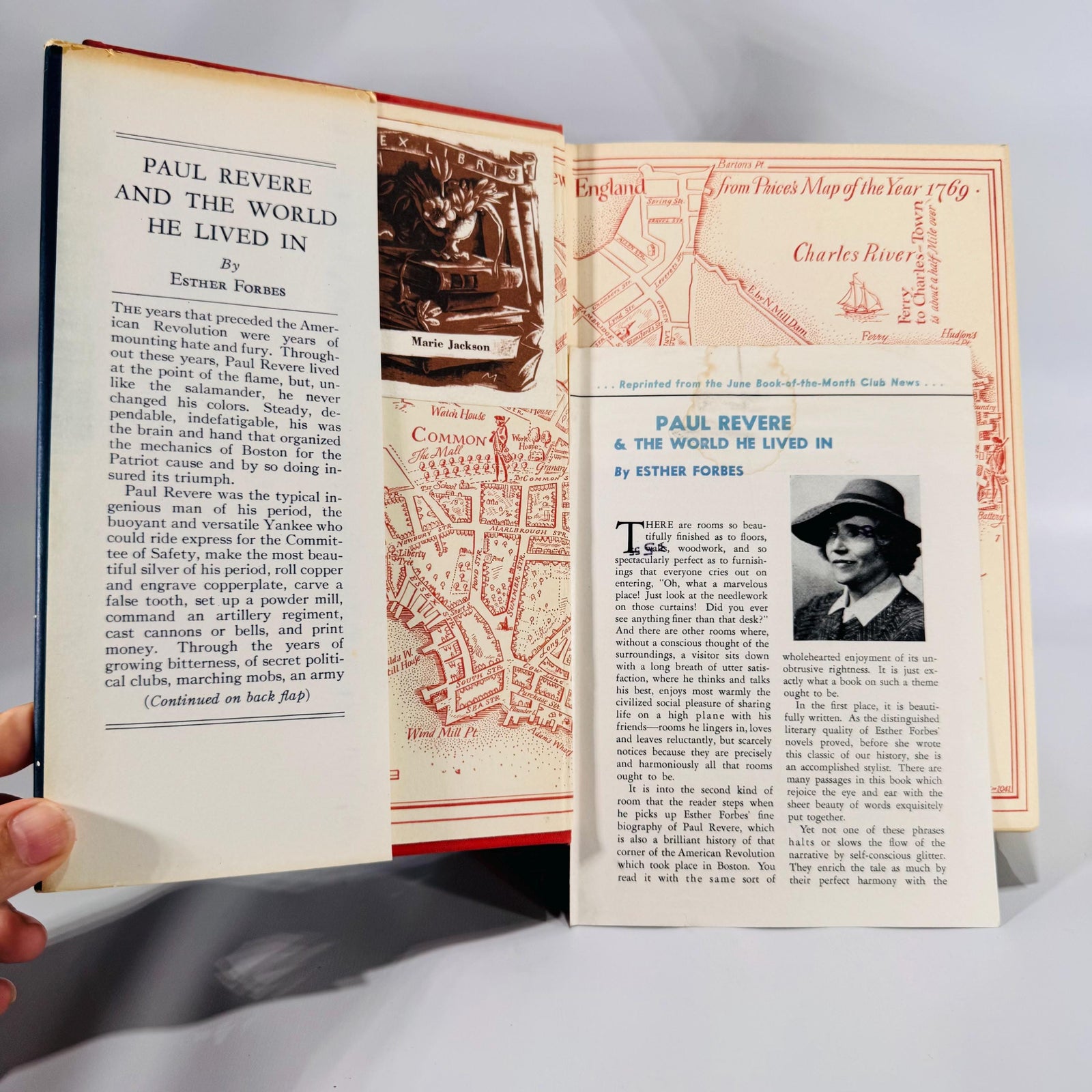 Paul Revere & The World He Lived In by Esther Forbes (1942) – Pulitzer-Prize History, Houghton Mifflin HC w/ Dust Jacket, Map Endpapers