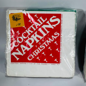 Vintage Wild Birds Unlimited Christmas Cocktail Napkins Set of 2 – Cardinals & Chickadees, Sealed 5x5 Retro Holiday Table Décor Made in USA