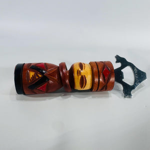 Vintage Hokkaido Kokeshi Bottle Opener • Hand-Carved Wood Japanese Souvenir • 7x1.5" Folk Art Barware Decor • Mid-Century Collectible Gift