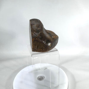 Landscape Agate Display Stone |Polished “Picture” Agate Slice |5" Desk Specimen, 1.5 lb |Gray Cream Bands |Natural Mineral Decor|Paperweight
