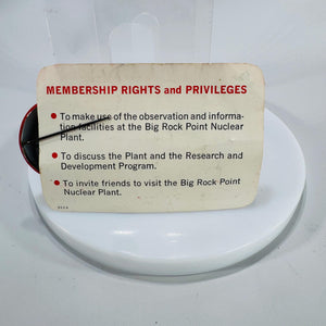 Vintage Big Rock Point Nuclear Plant Inspectors Club Pin & Certificate Card • Mighty Atom Club Ephemera • Atomic Age Collectible