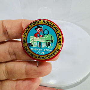 Vintage Big Rock Point Nuclear Plant Inspectors Club Pin & Certificate Card • Mighty Atom Club Ephemera • Atomic Age Collectible
