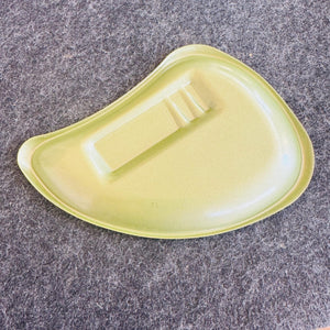 Vintage Fertil-Field Michigan Bean Co Advertising Ashtray | Green Boomerang Glass Tray | “Get Your Yield With” Farm Promo | 6x4