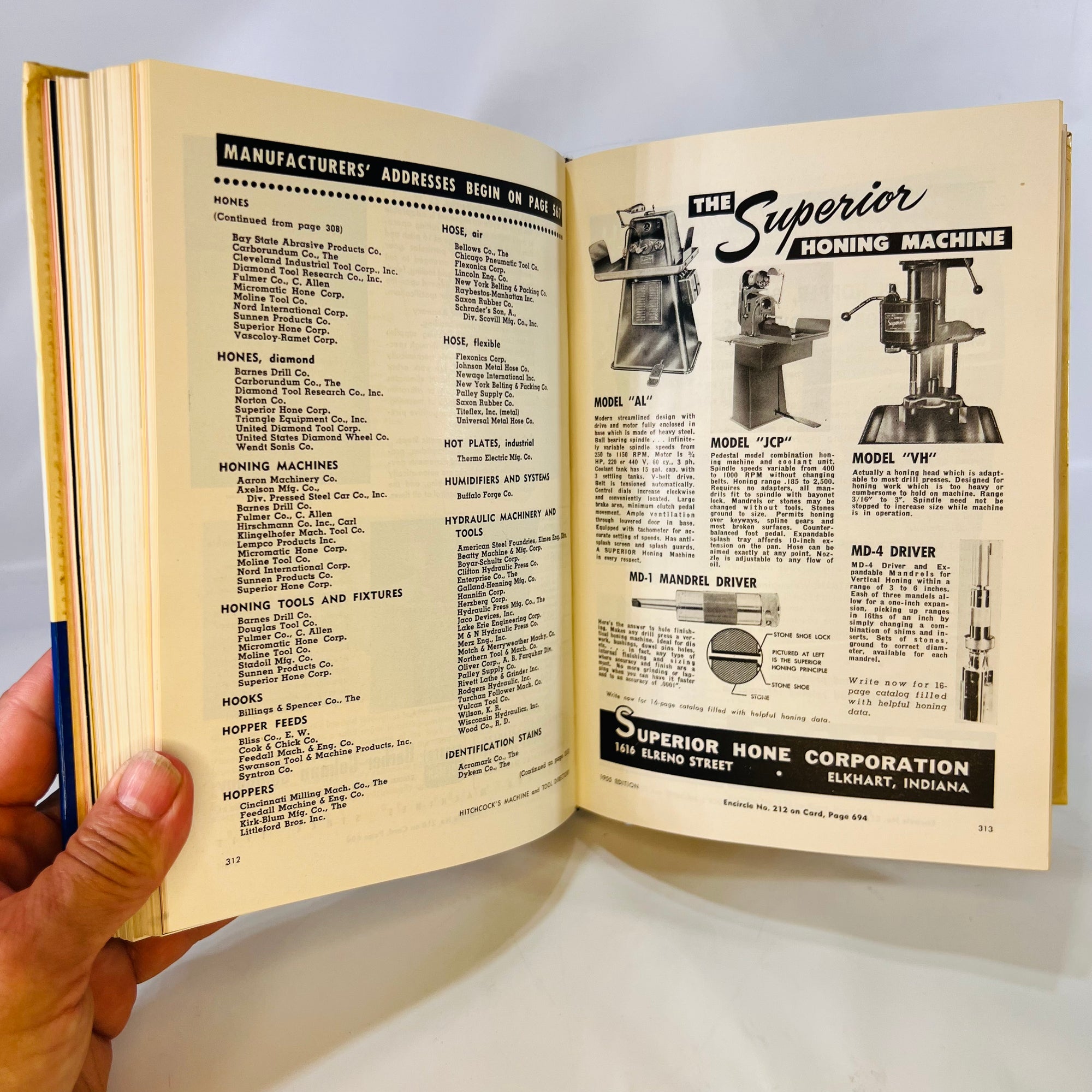Hitchcock's Machine & Tool Directory 1955 Vol 4 1954-Reading Vintage