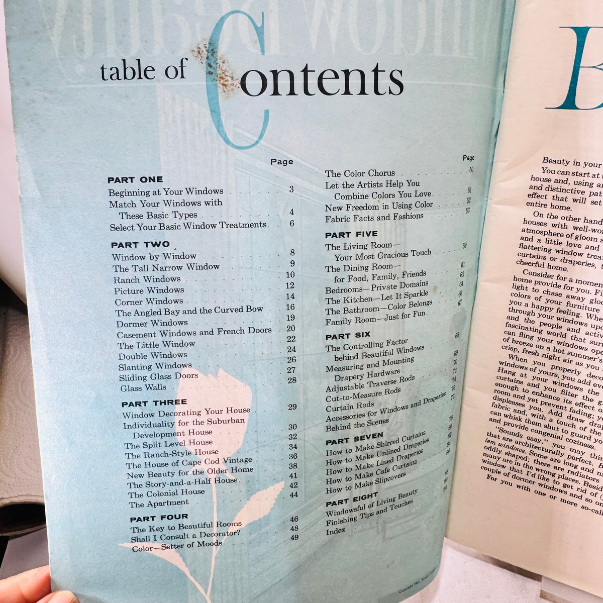 Kirsch Guide to Window Beauty table of contents