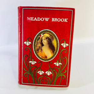 Vintage Meadow Brook by Mary Jane Holmes Decorative Red Hardcover W. B. Conkey 295 Pages Antique Novel